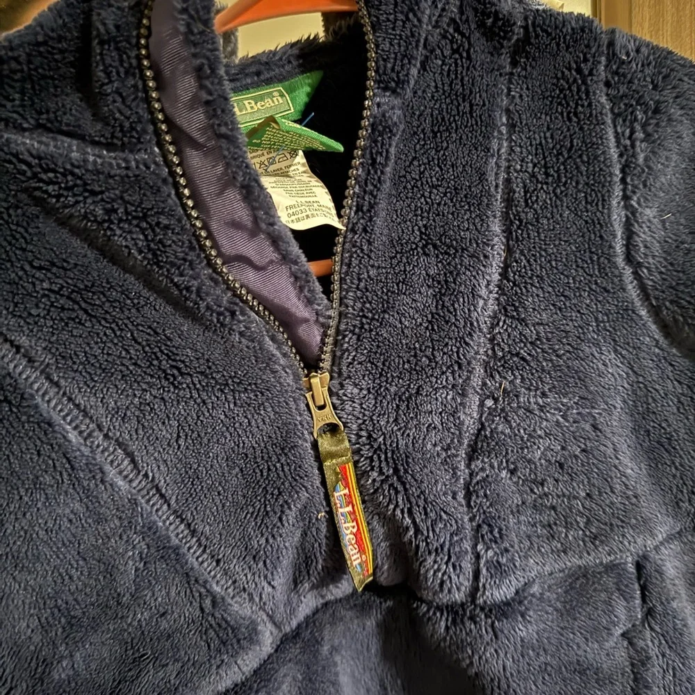 L.L Bean Navy Blue Kids Fleece 1/4 zip jacket